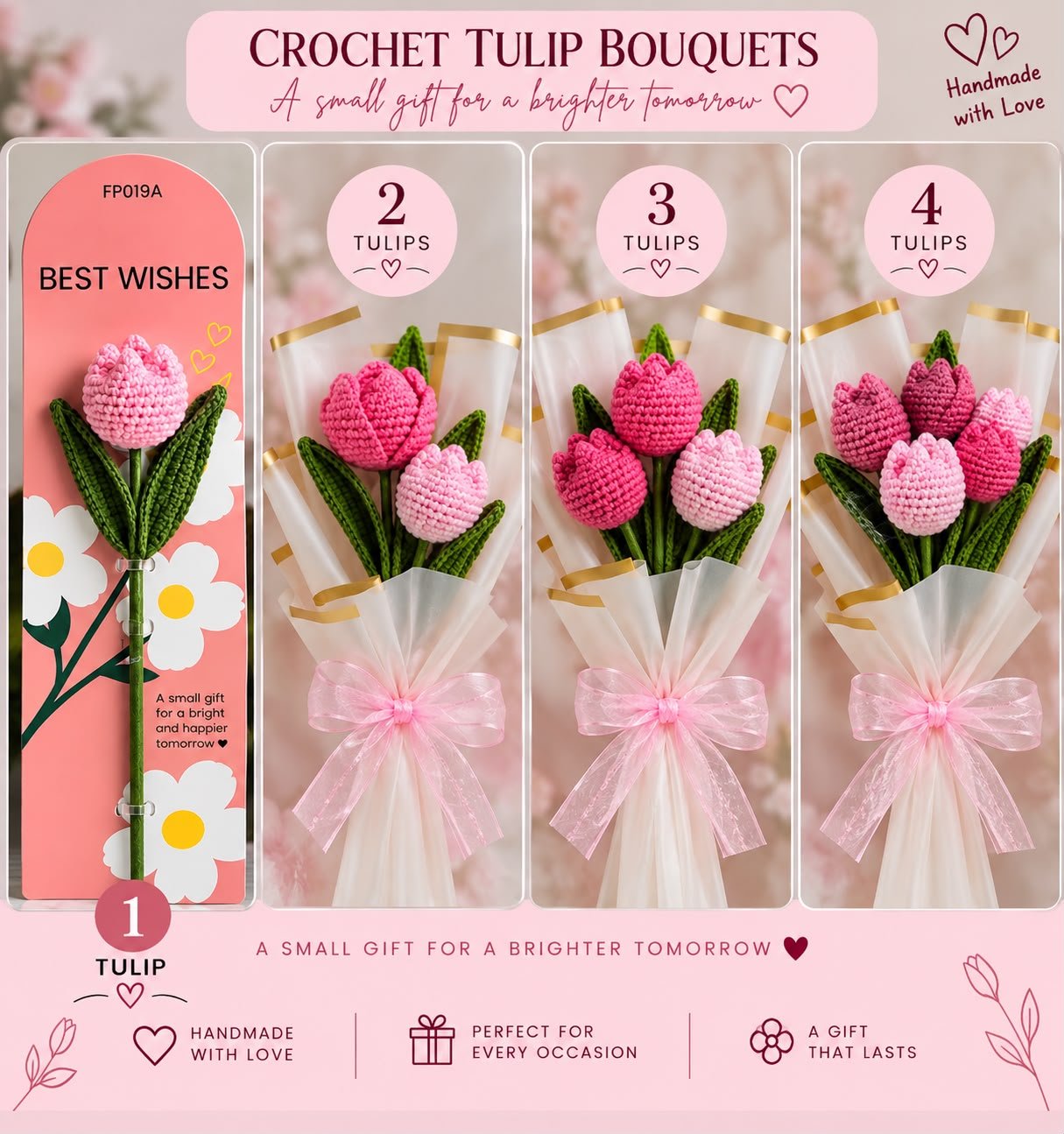 Crochet Tulip Bouquet